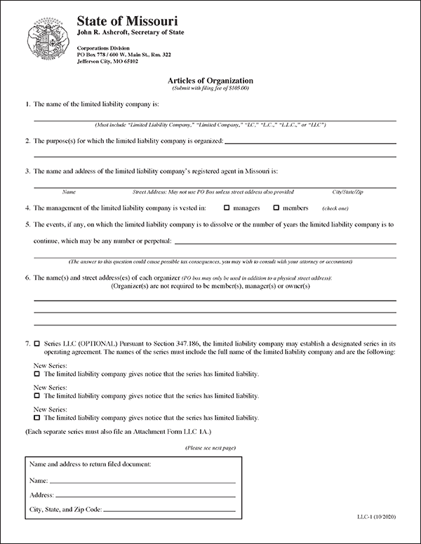 Acta Constitutiva Missouri