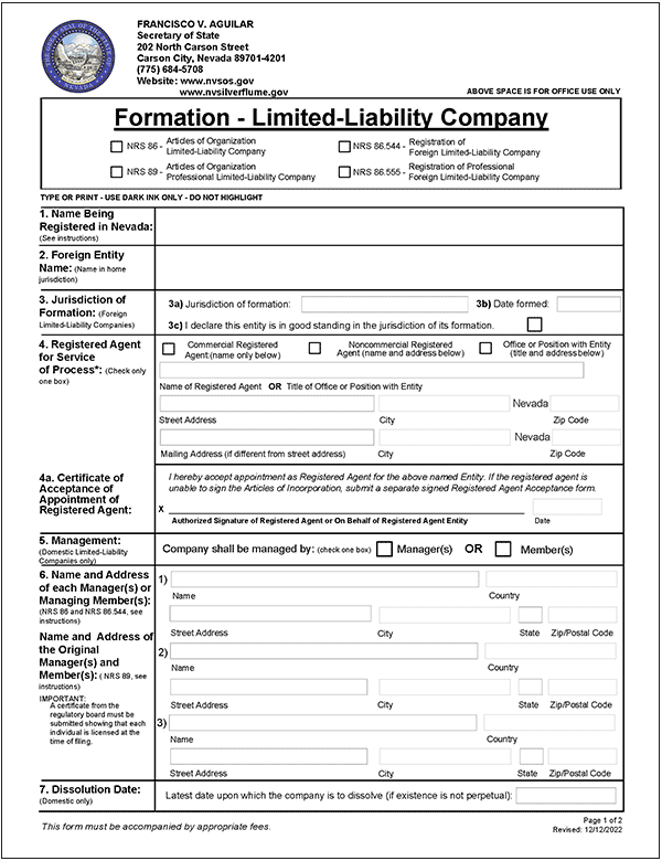 Acta Constitutiva Nevada