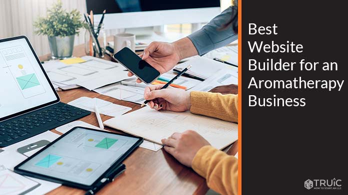 Two professional people building a website for their business.