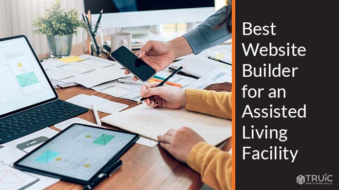 Two professional people building a website for their business.