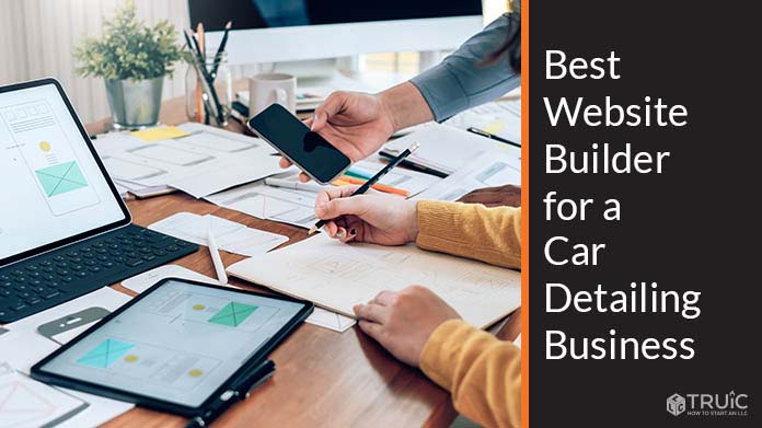 Two professional people building a website for their business.