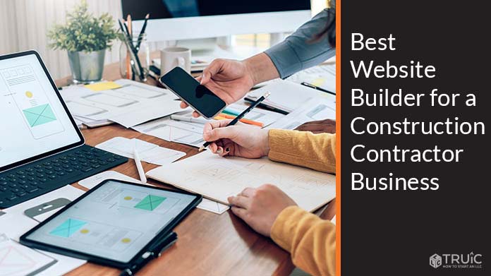 Two professional people building a website for their business.