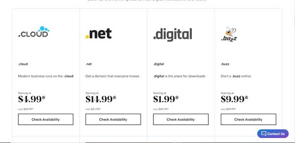 Cost of buying a domain.