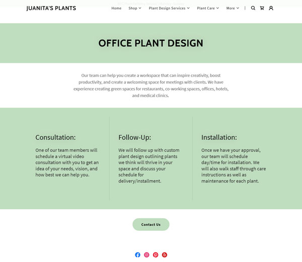 Services page example