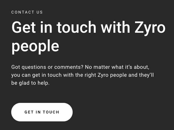 Zyro customer service review.