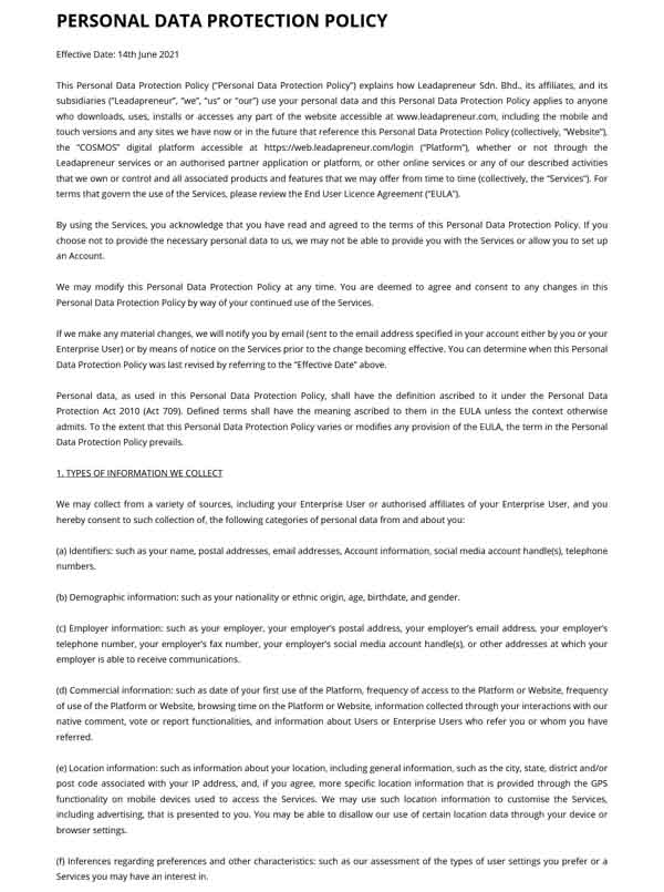 How to make a privacy policy page.