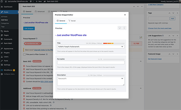 WordPress SEO example.