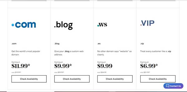 Cost of buying a domain.