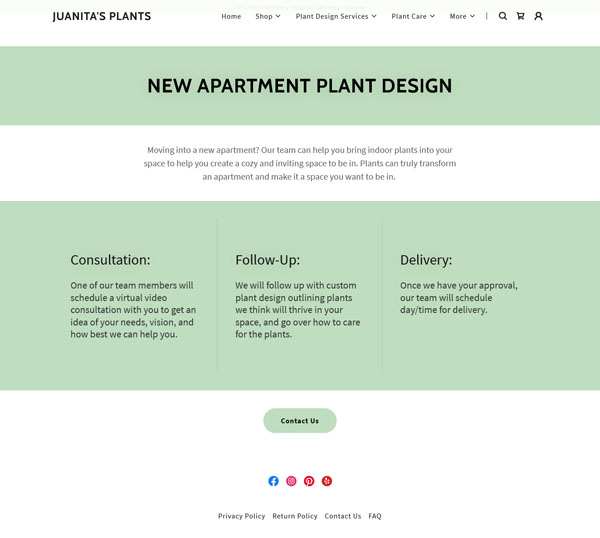 Services page example