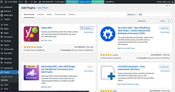 WordPress SEO example.