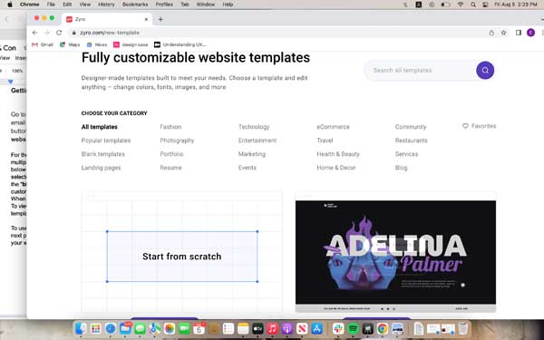 Zyro website builder.