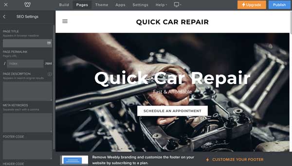 How to set up Weebly SEO.