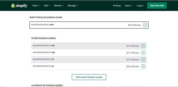 Cost of buying a domain.