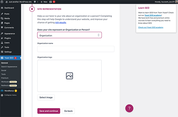 WordPress SEO example.