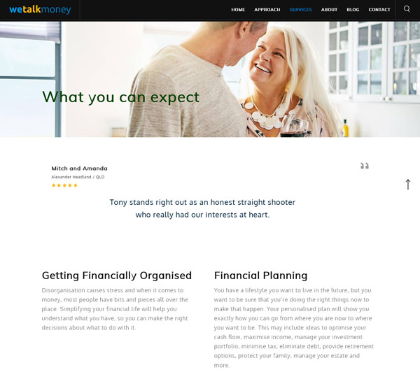 Services page example