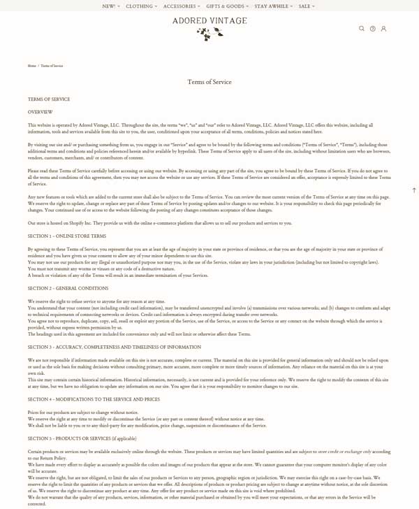 How to make a terms and conditions page.