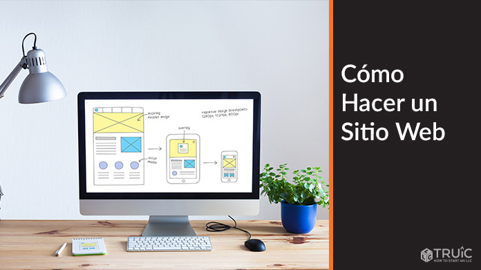 Website wireframes on a computer screen