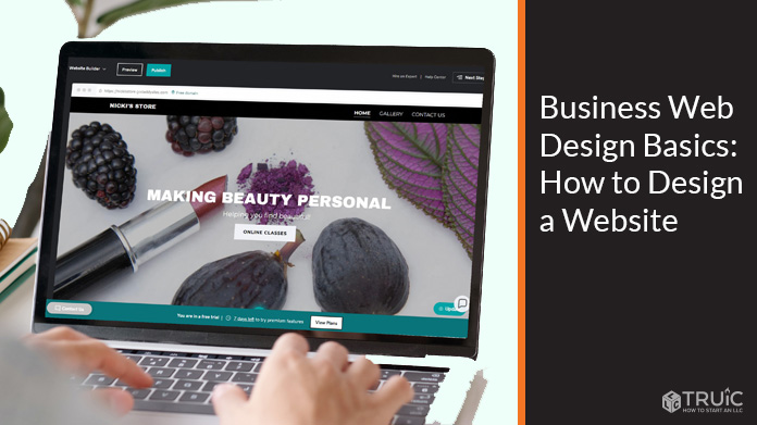 Example of how to build a website on a laptop.
