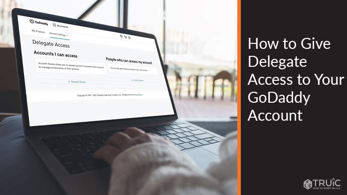 GoDaddy delegate access page.