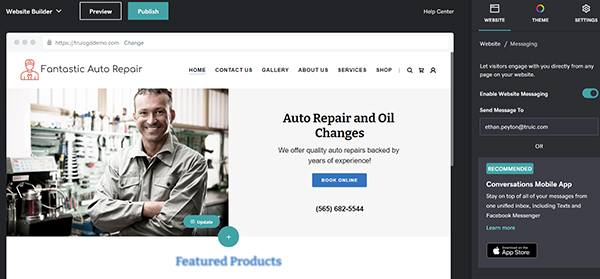 Screenshot of GoDaddy Web Builder Preview Page