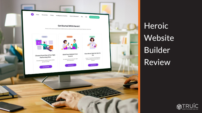 Heroic Website Builder on a computer screen.