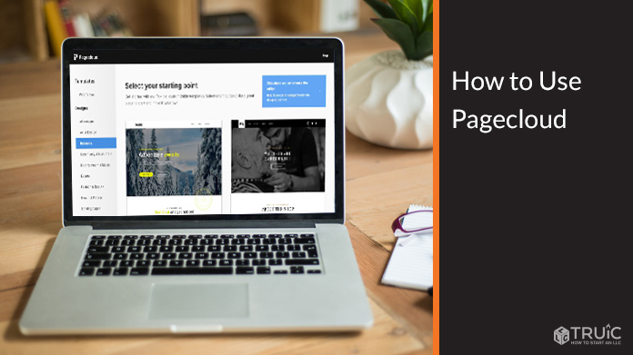 Laptop showing Pagecloud on the screen.