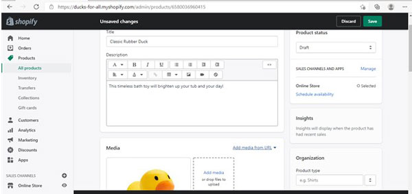 Add a product title and description