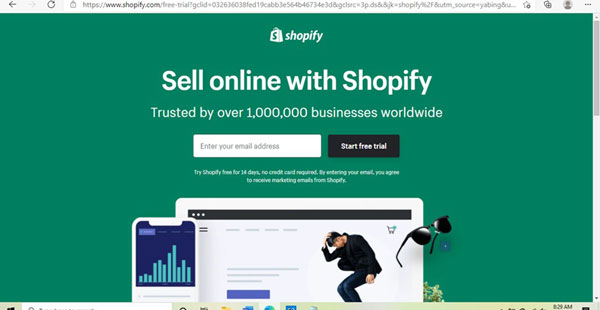 Shopify’s home page