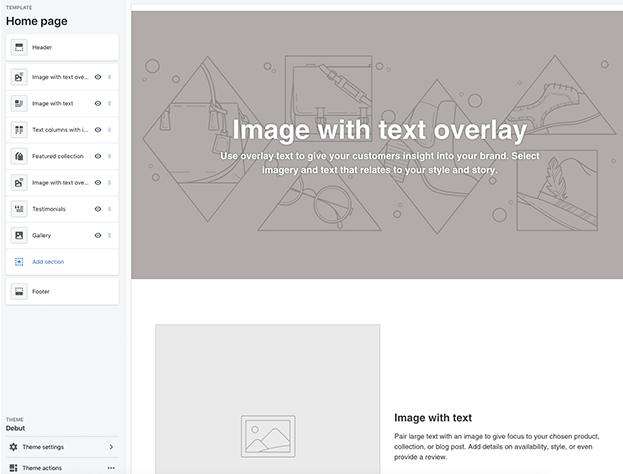 Screenshot of the Shopify landing page.