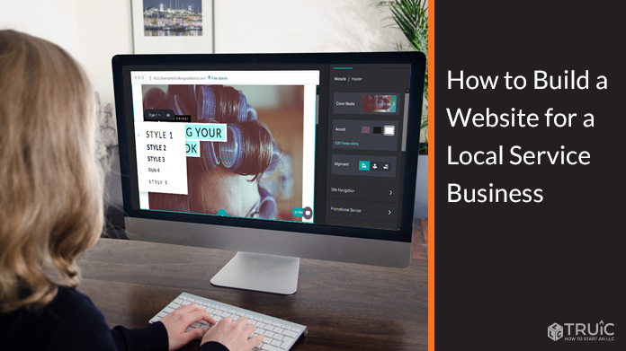 Person building a website for a local service business.