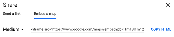 WordPress embed google maps option.