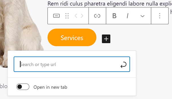 WordPress link editing.
