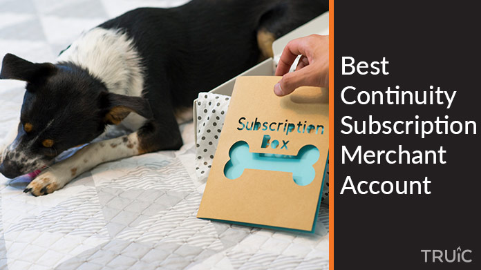 A dog with a subscription box.