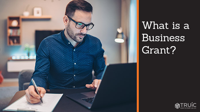 Businessman at computer.