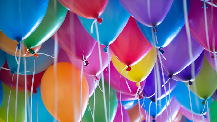 A variety of colorful balloons