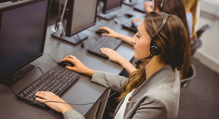 People working in a call center