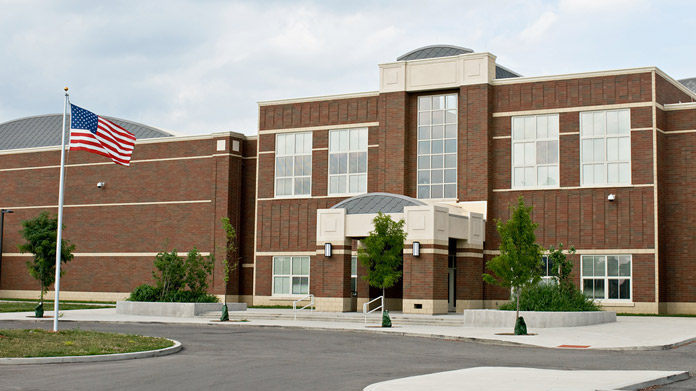 The front face of a charter school