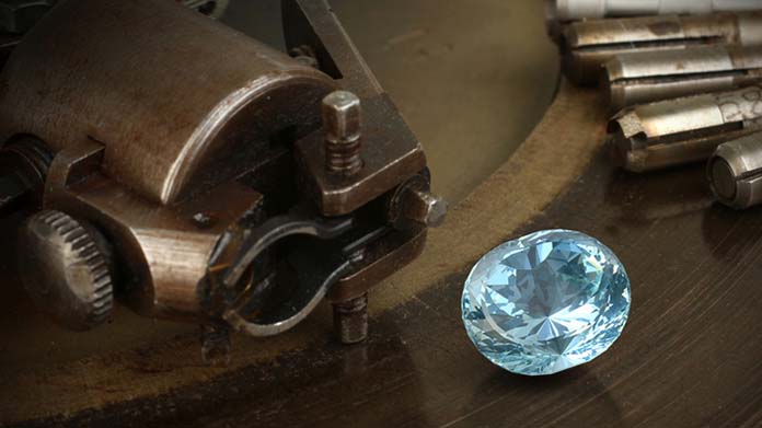 A gem next to a clamp