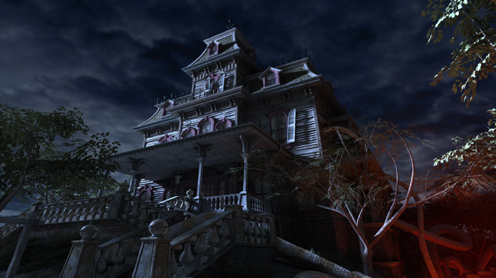 A spooky three-story mansion