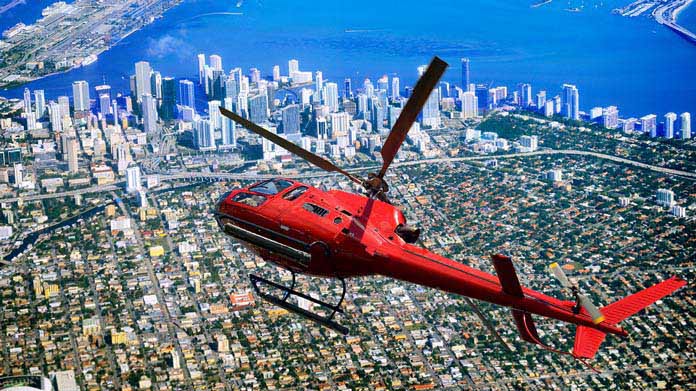 A red helicopter