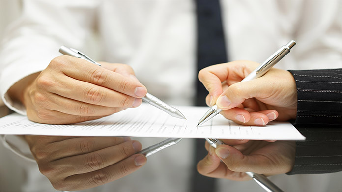 A person being guided through an insurance policy