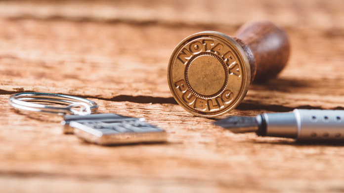 A notary public stamp