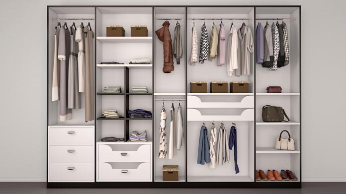 An organized wardrobe