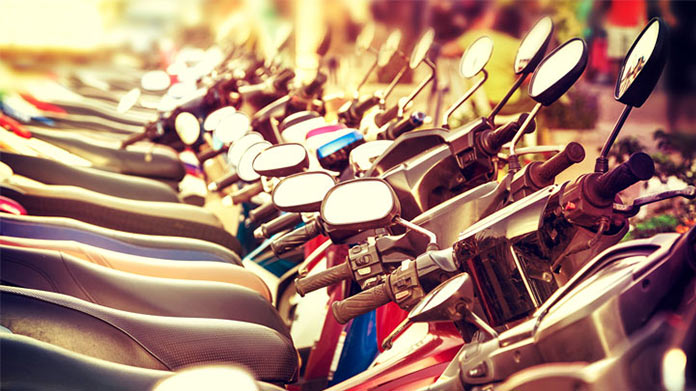 Multiple scooters in a row