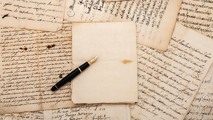 Old pages of cursive writing