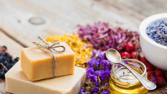homemade soap and supplies to make soap