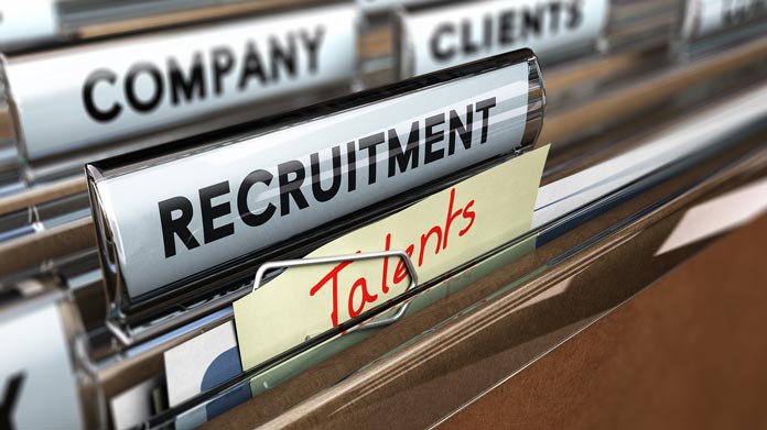 file folder that says recruitment and talents
