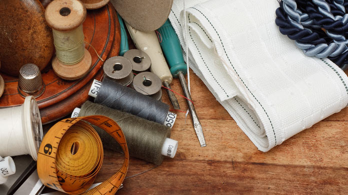 Upholstery tools and materials