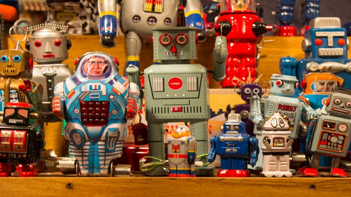 A variety of vintage toys