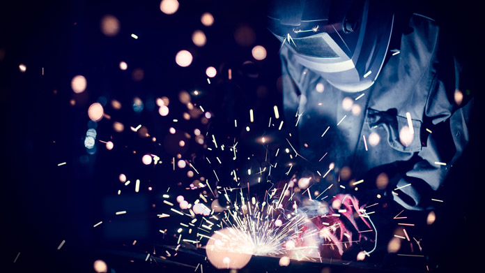 a person welding
